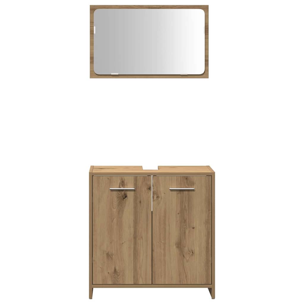 Bathroom Cabinet with Mirror Artisan Oak Engineered Wood