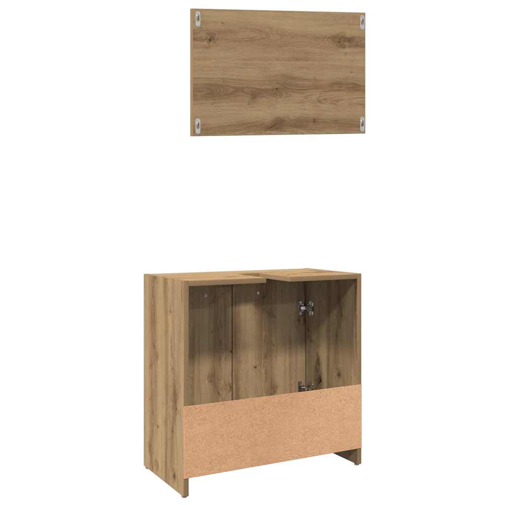 Bathroom Cabinet with Mirror Artisan Oak Engineered Wood