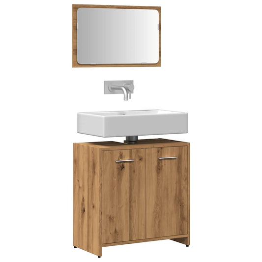 vidaXL Bathroom Cabinet with Mirror Artisan Oak Engineered Wood