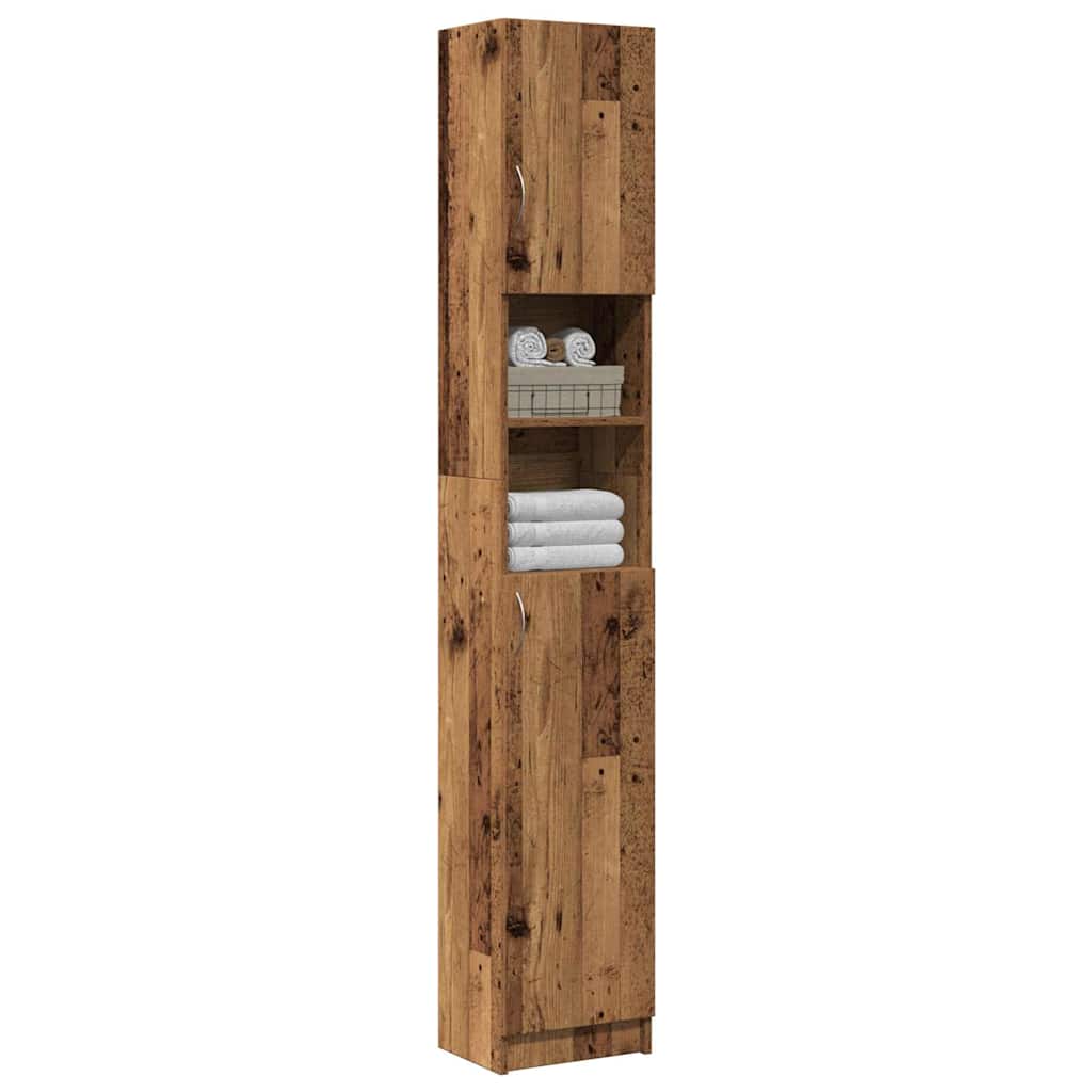 Bathroom Cabinet Old Wood 32x25,5x190 cm Engineered Wood