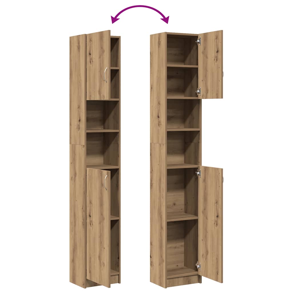 Bathroom Cabinet Artisan Oak 32x25,5x190 cm Engineered Wood