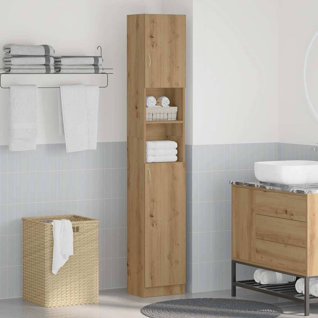 Bathroom Cabinet Artisan Oak 32x25,5x190 cm Engineered Wood