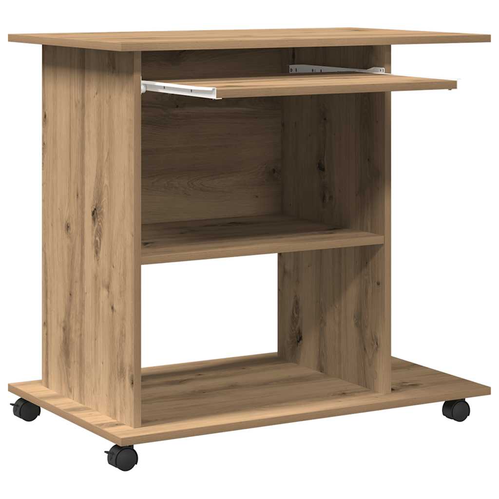 vidaXL Computer Desk Artisan Oak 80x50x75 cm Engineered Wood