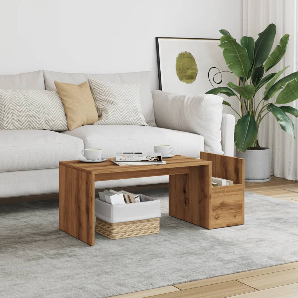 Coffee Table Artisan Oak 90x45x35 cm Engineered Wood
