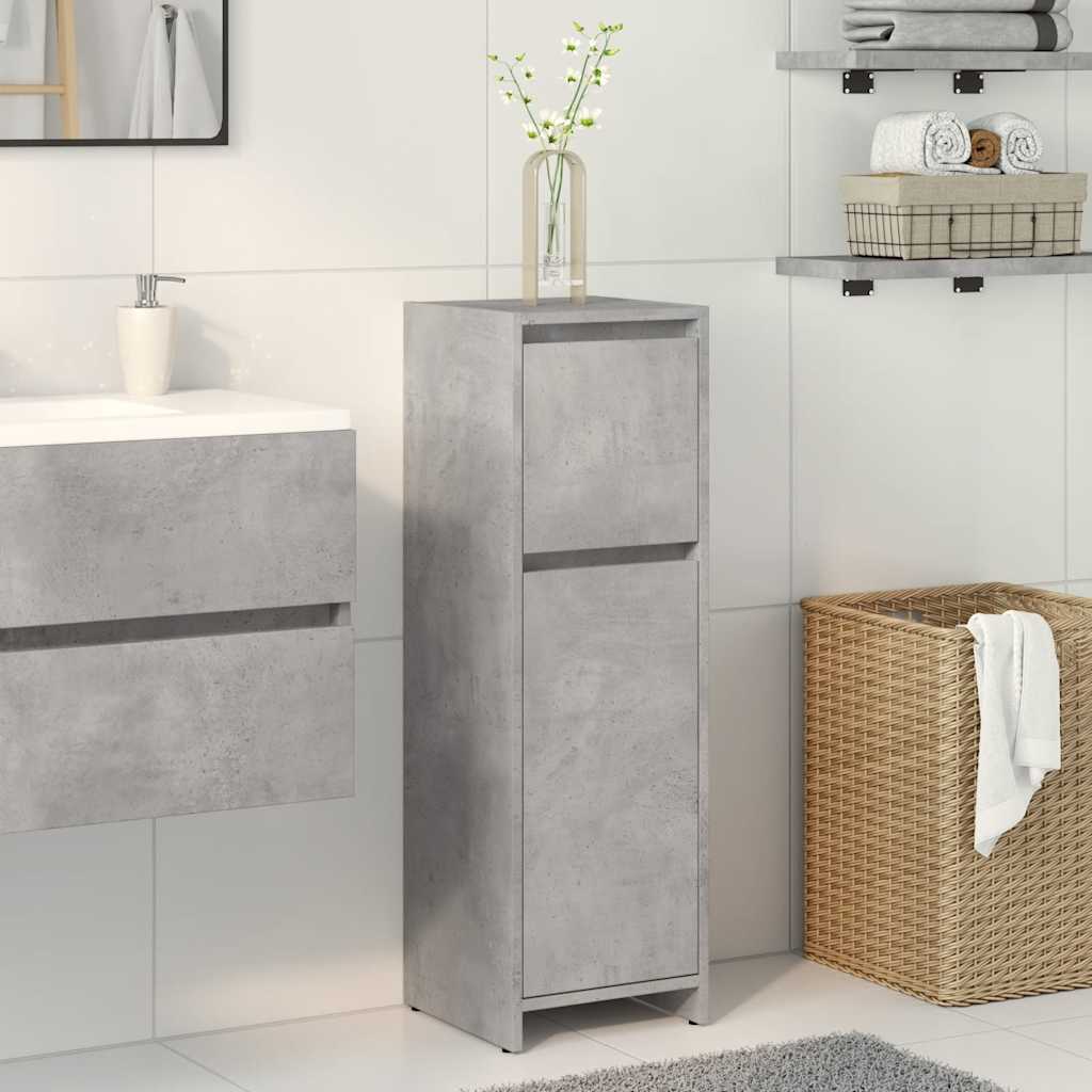 vidaXL Bathroom Cabinet Concrete Grey 30x30x95 cm Engineered Wood