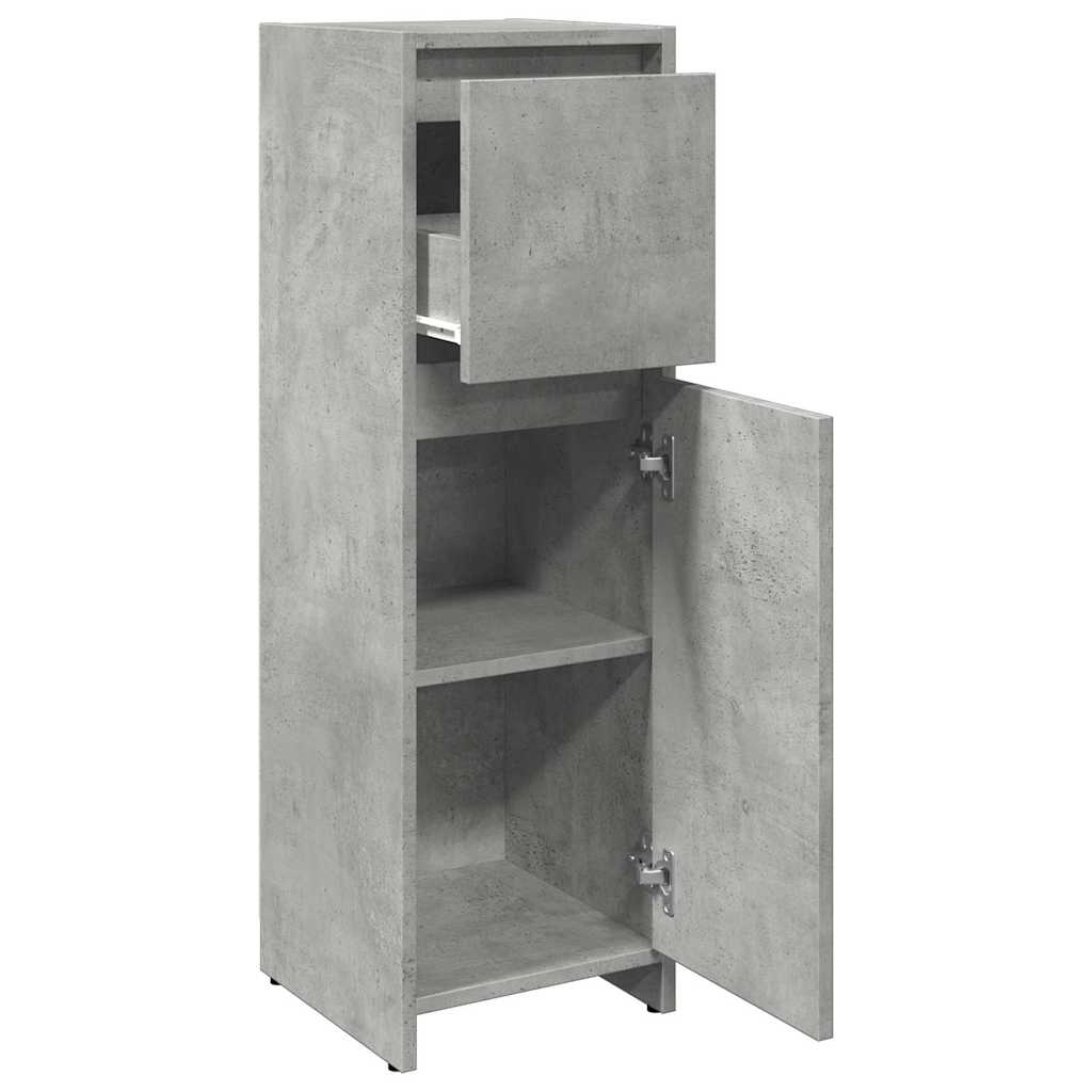 vidaXL Bathroom Cabinet Concrete Grey 30x30x95 cm Engineered Wood