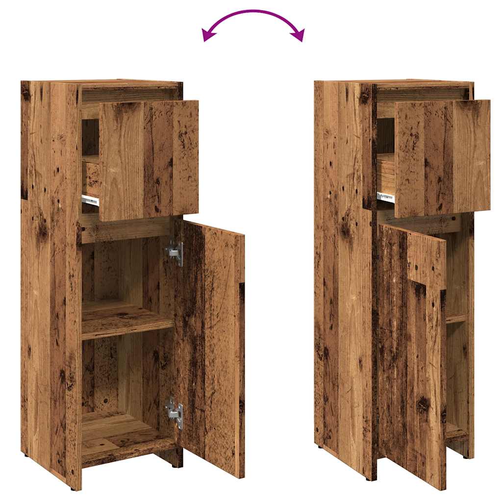 Bathroom Cabinet Old Wood 30x30x95 cm Engineered Wood