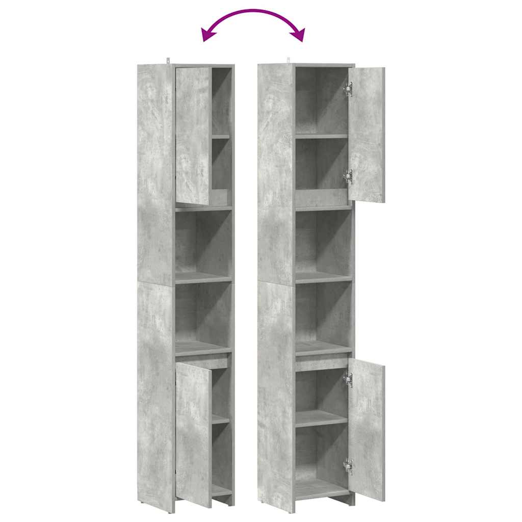 Bathroom Cabinet Concrete Grey 30x30x183,5 cm Engineered Wood