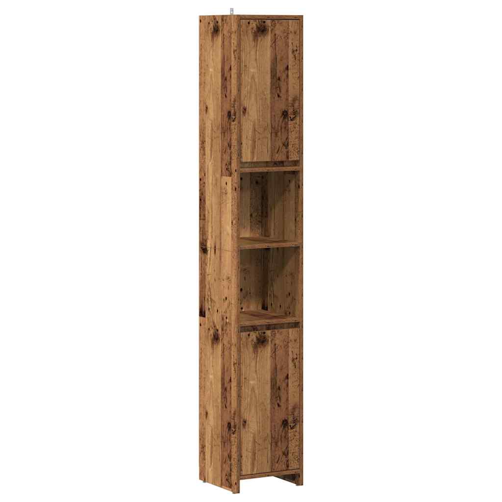 Bathroom Cabinet Old Wood 30x30x183,5 cm Engineered Wood