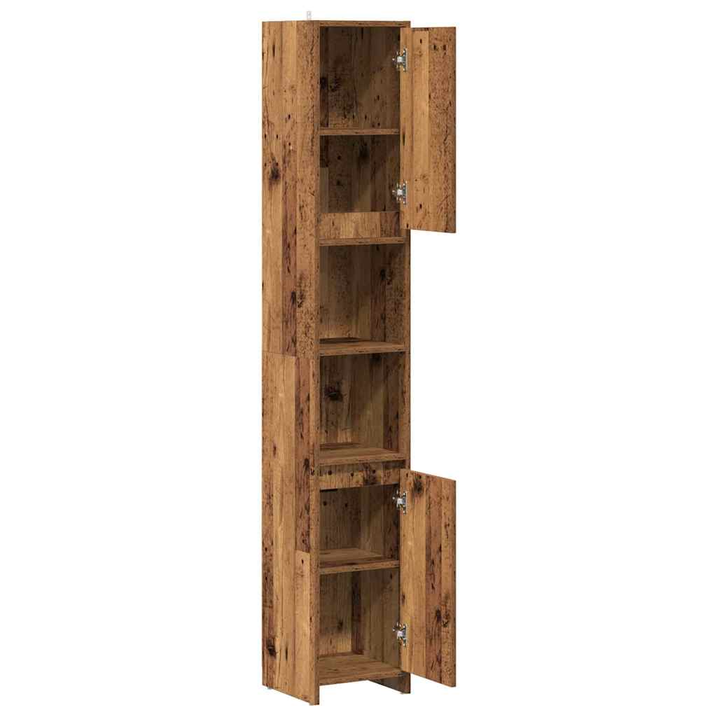 Bathroom Cabinet Old Wood 30x30x183,5 cm Engineered Wood