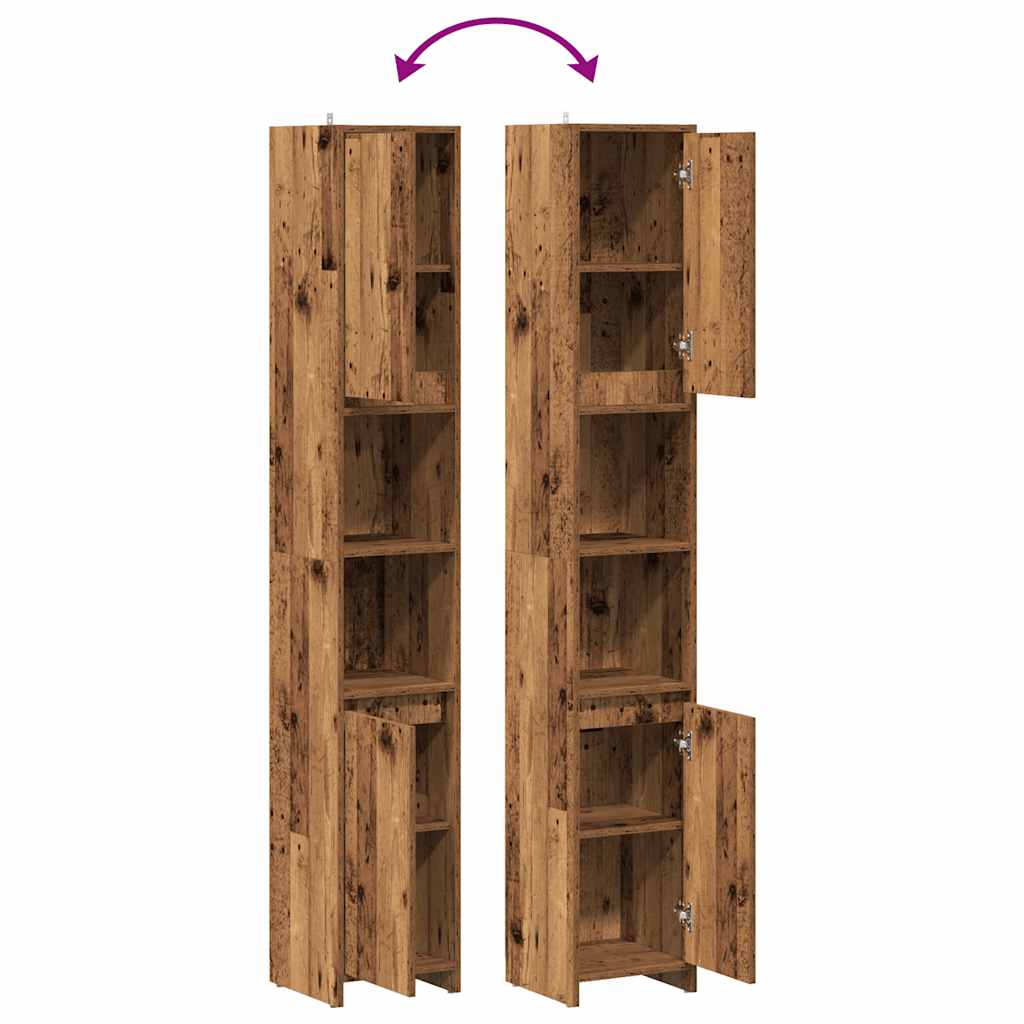 Bathroom Cabinet Old Wood 30x30x183,5 cm Engineered Wood