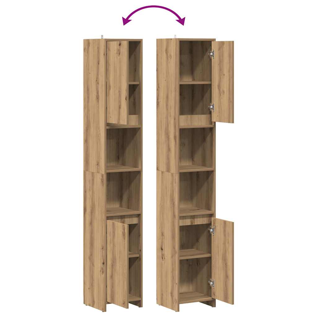 Bathroom Cabinet Artisan Oak 30x30x183,5 cm Engineered Wood