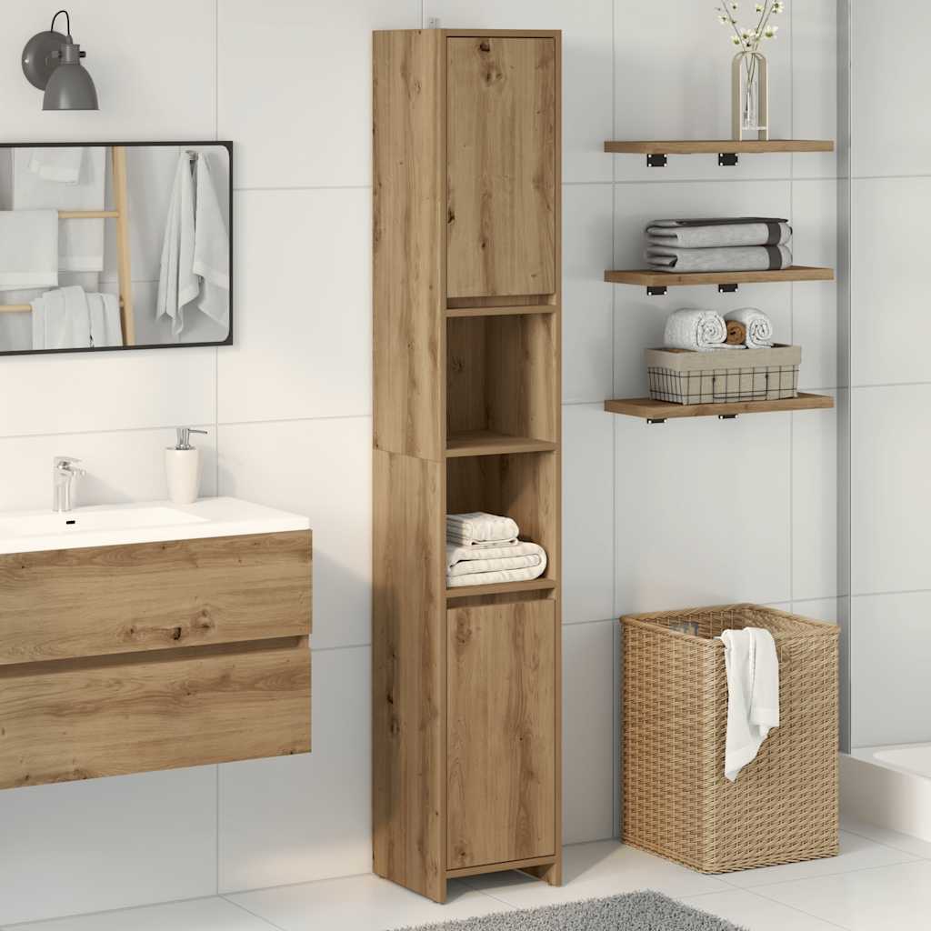 Bathroom Cabinet Artisan Oak 30x30x183,5 cm Engineered Wood