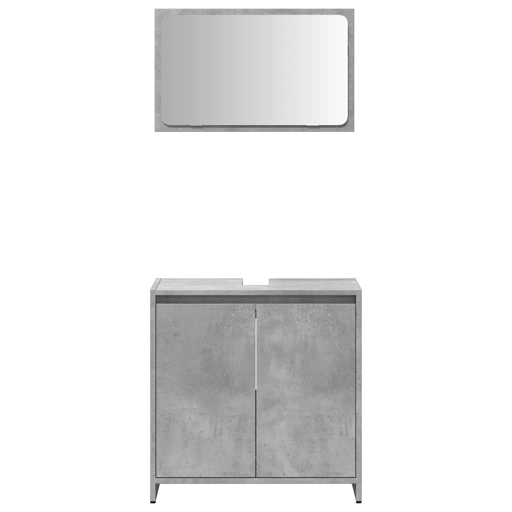 vidaXL 2 Piece Bathroom Furniture Set Concrete Grey Engineered Wood