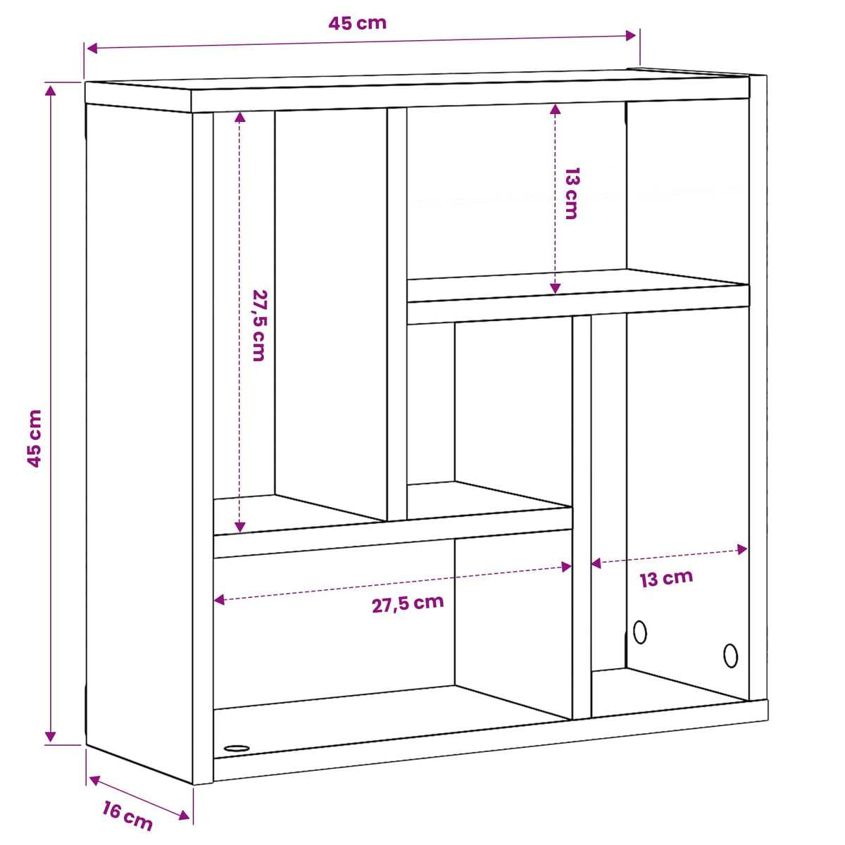 Wall Shelf Artisan Oak 45x16x45 cm Engineered Wood