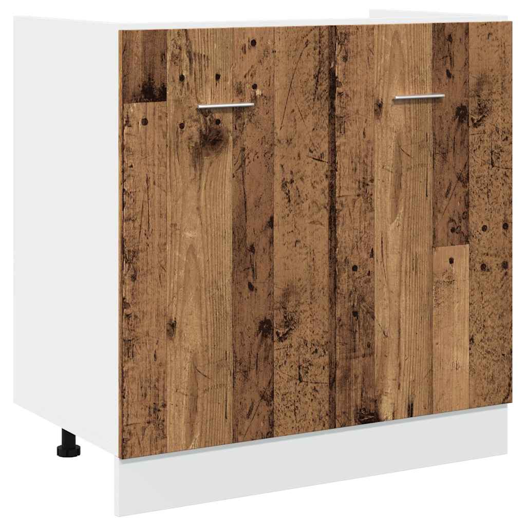 Sink Bottom Cabinet "Lyon" Old Wood 80x46x81,5 cm Engineered Wood