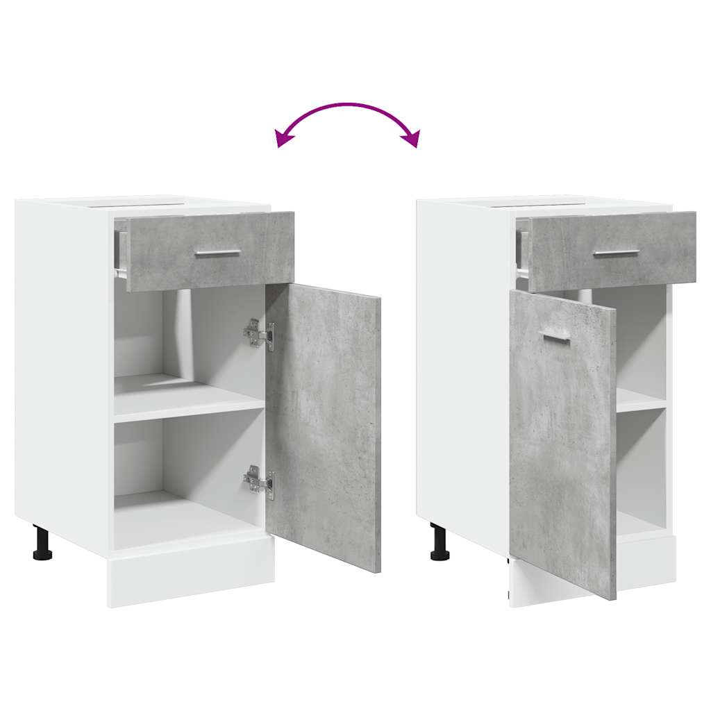 Drawer Bottom Cabinet "Lyon" Concrete Grey 40x46x81.5 cm