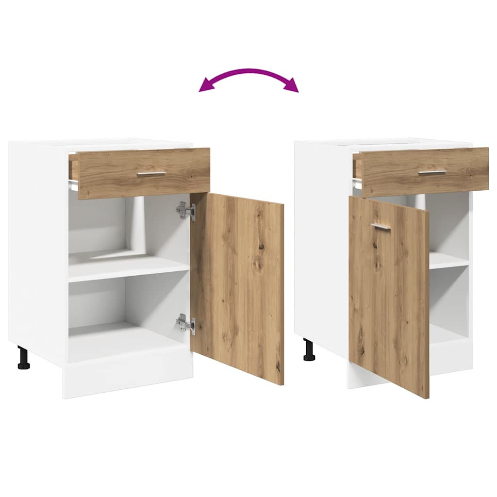 Drawer Bottom Cabinet Lyon Artisan Oak 40x46x81.5 cm Engineered Wood