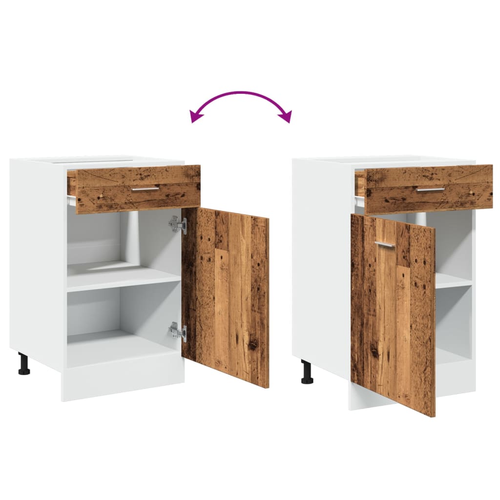 Drawer Bottom Cabinet Lyon Old Wood 50x46x81.5 cm Engineered Wood