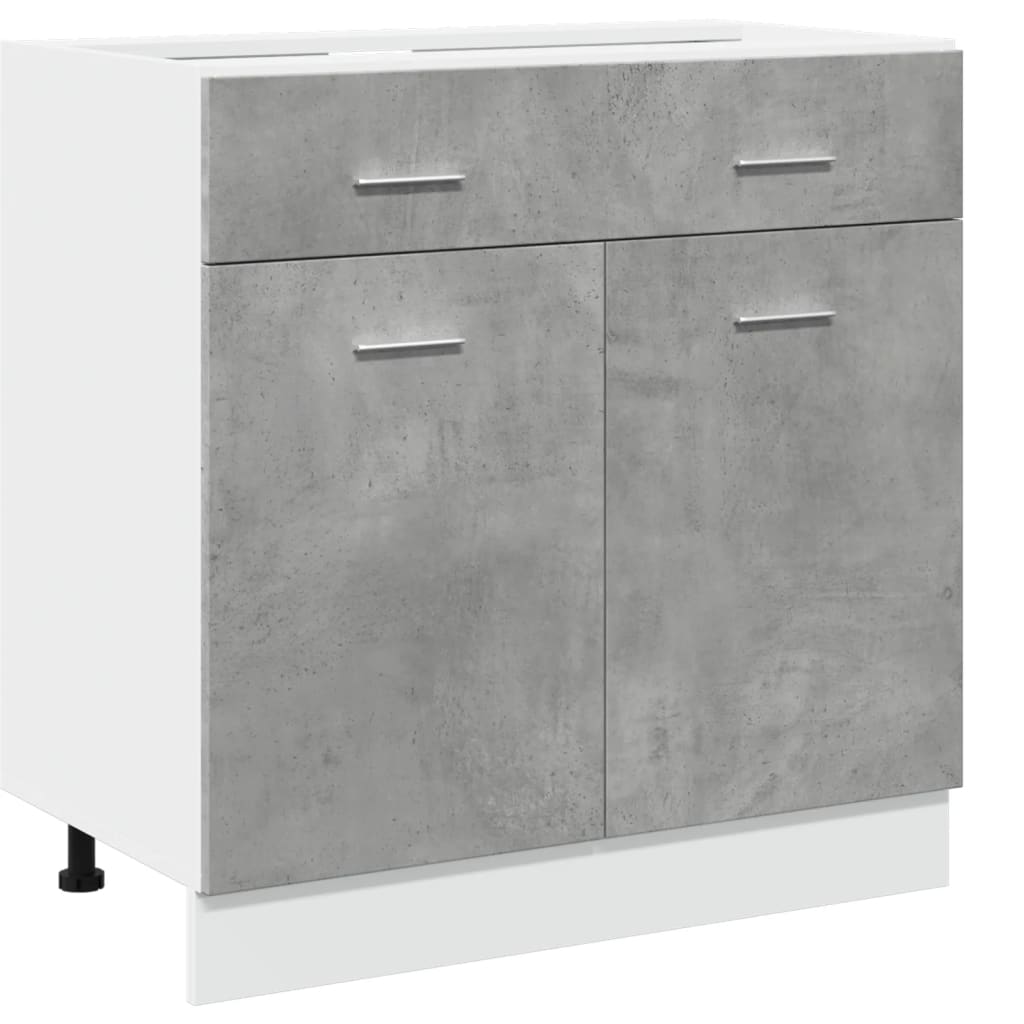 vidaXL Drawer Bottom Cabinet Concrete Grey 80x46x81.5 cm Engineered Wood