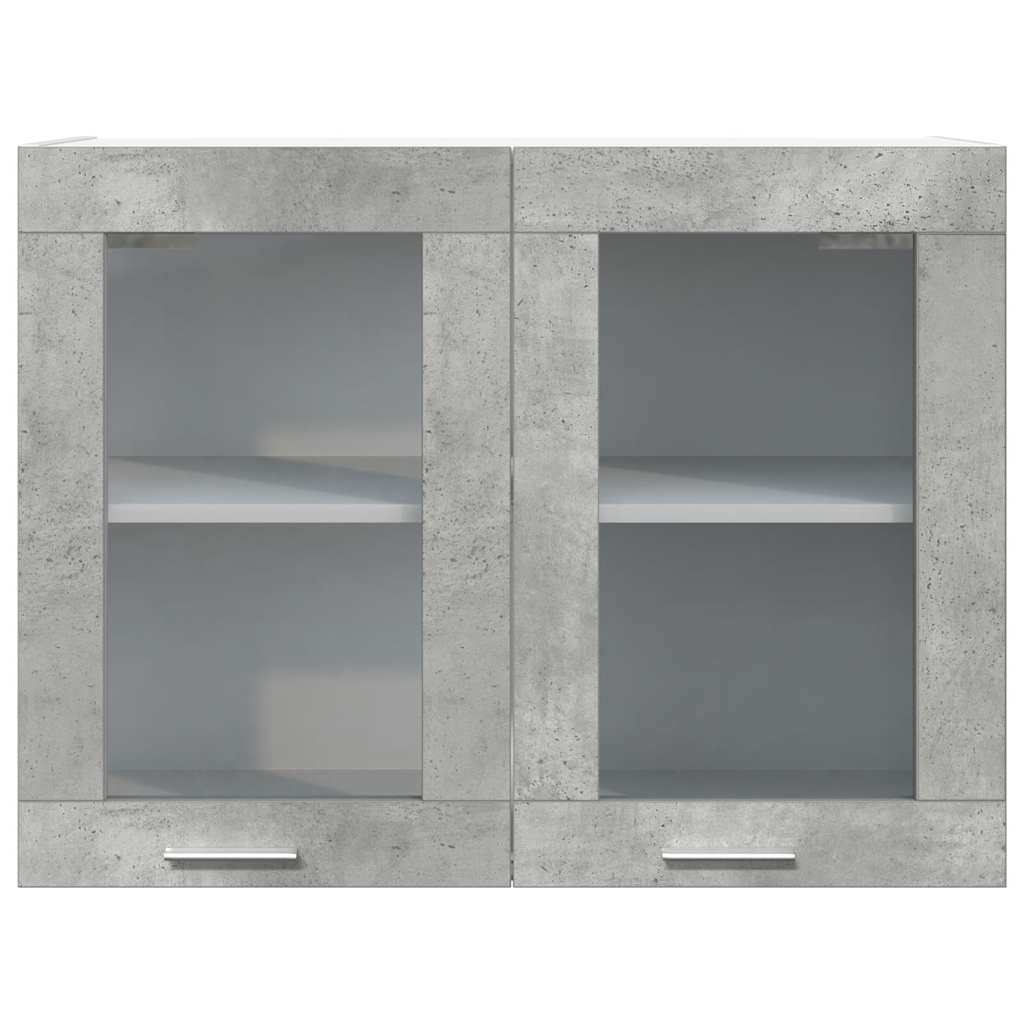 vidaXL Hanging Glass Cabinet Concrete Grey 80x31x60 cm cm