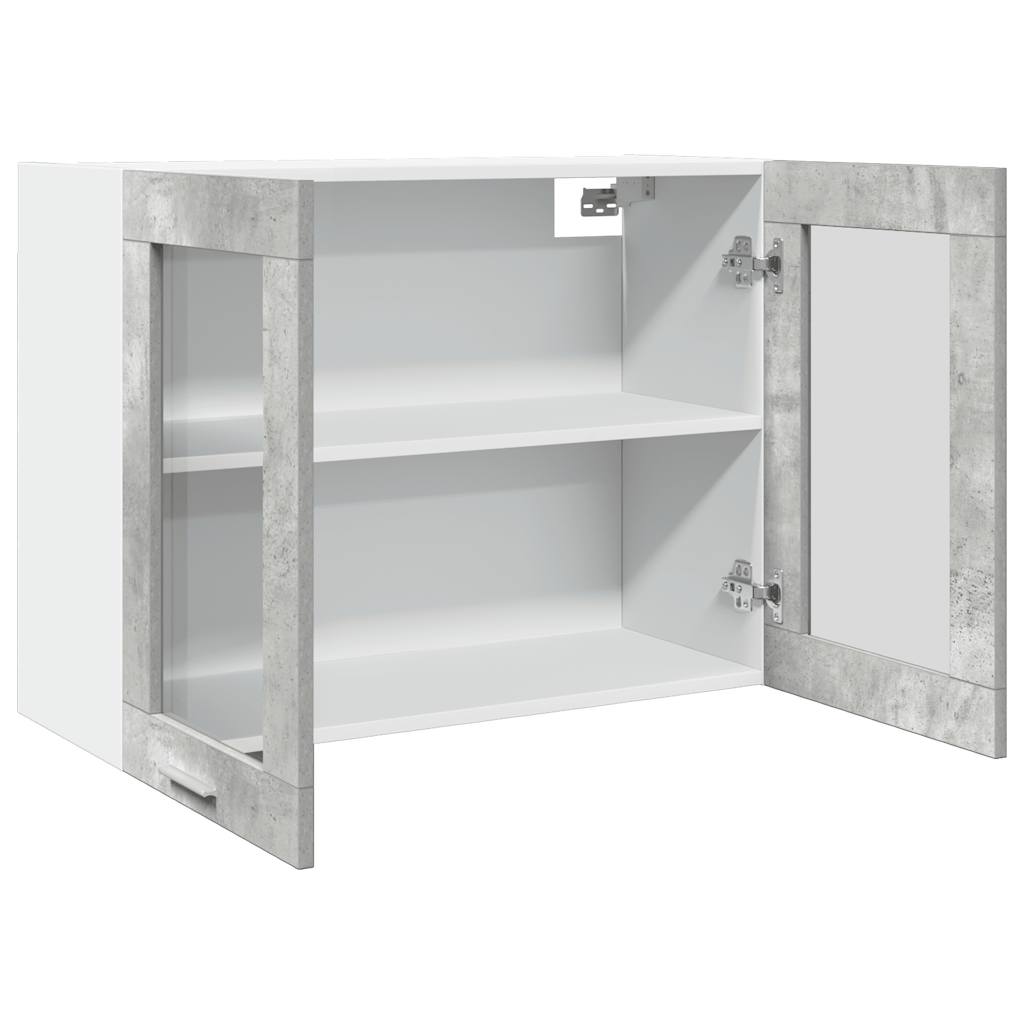 vidaXL Hanging Glass Cabinet Concrete Grey 80x31x60 cm cm