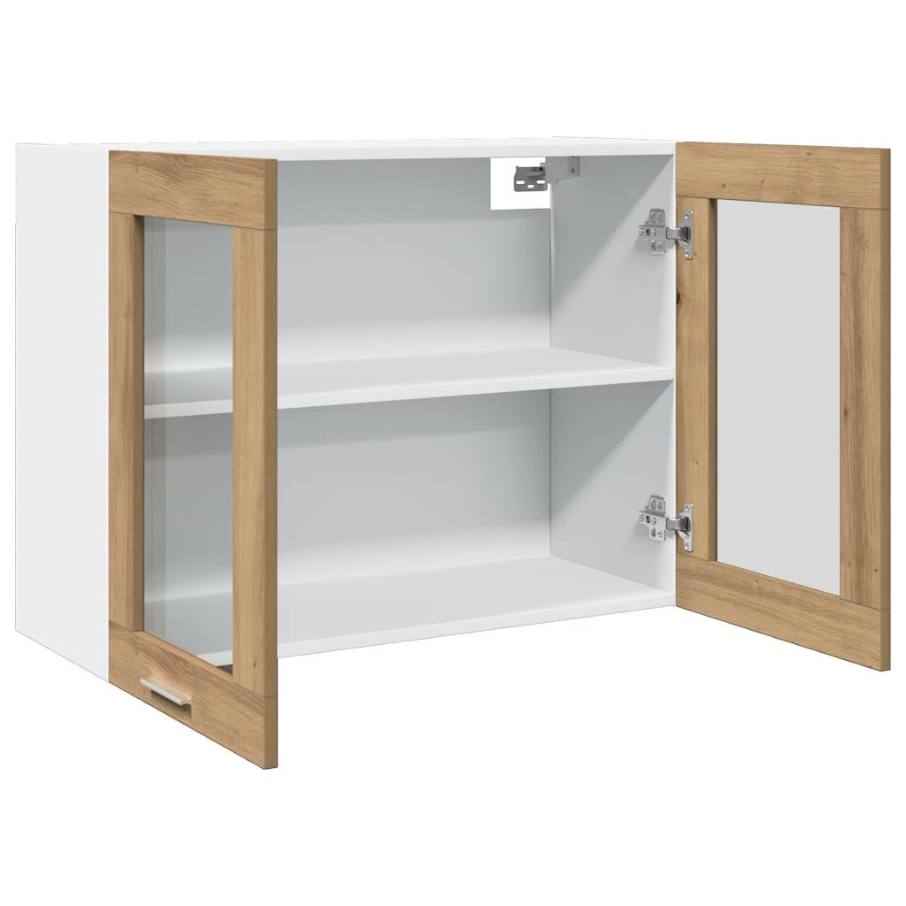 Hanging Glass Cabinet Lyon Artisan Oak 80x31x60 cm Engineered Wood