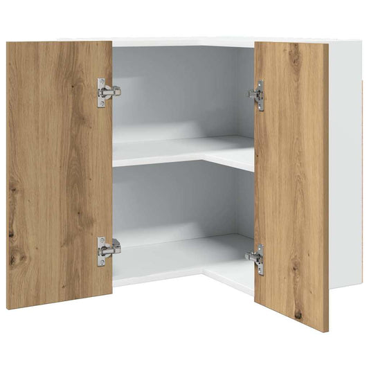 Hanging Corner Cabinet Lyon Artisan Oak 57x57x60 cm Engineered Wood