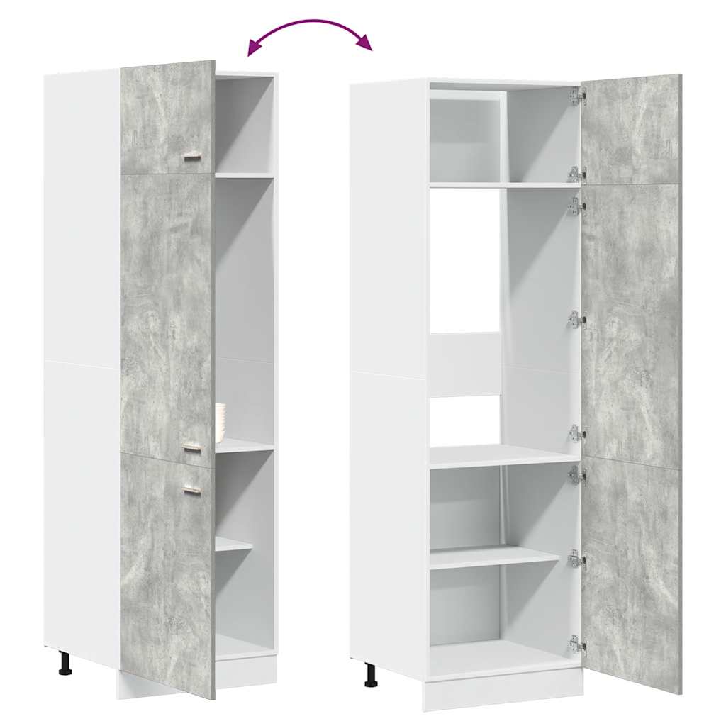 Refrigerator Cabinet "Lyon" Concrete Grey 60x57x207 cm