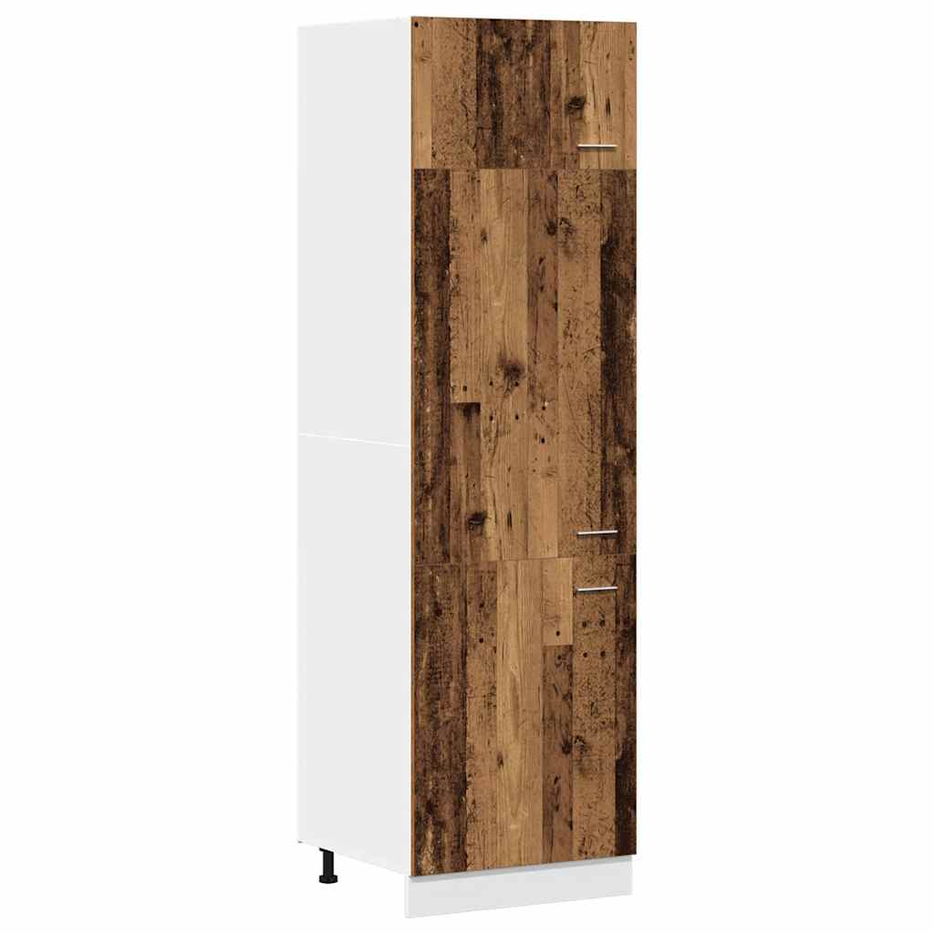 vidaXL Refrigerator Cabinet Lyon Old Wood 60x57x207 cm Engineered Wood