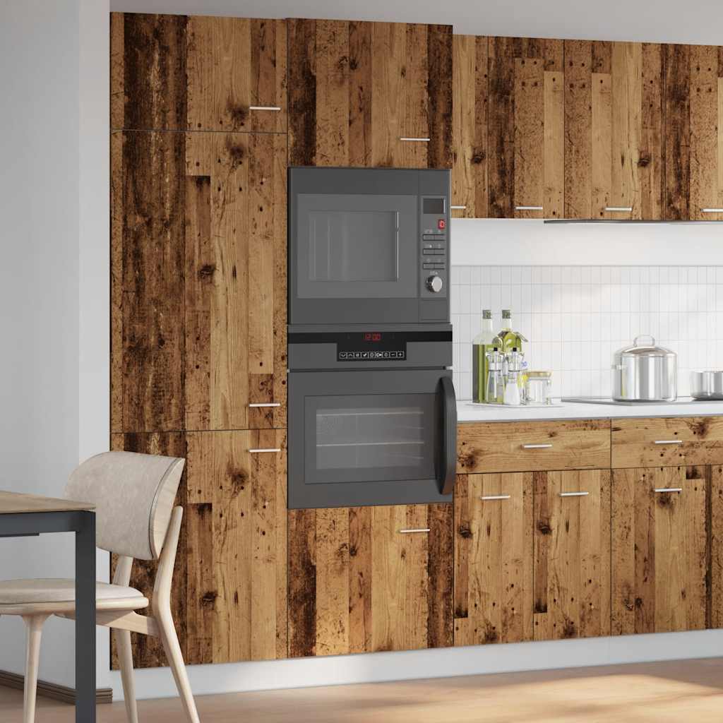 Microwave Cabinet "Lyon" Old Wood 60x57x207 cm Engineered Wood