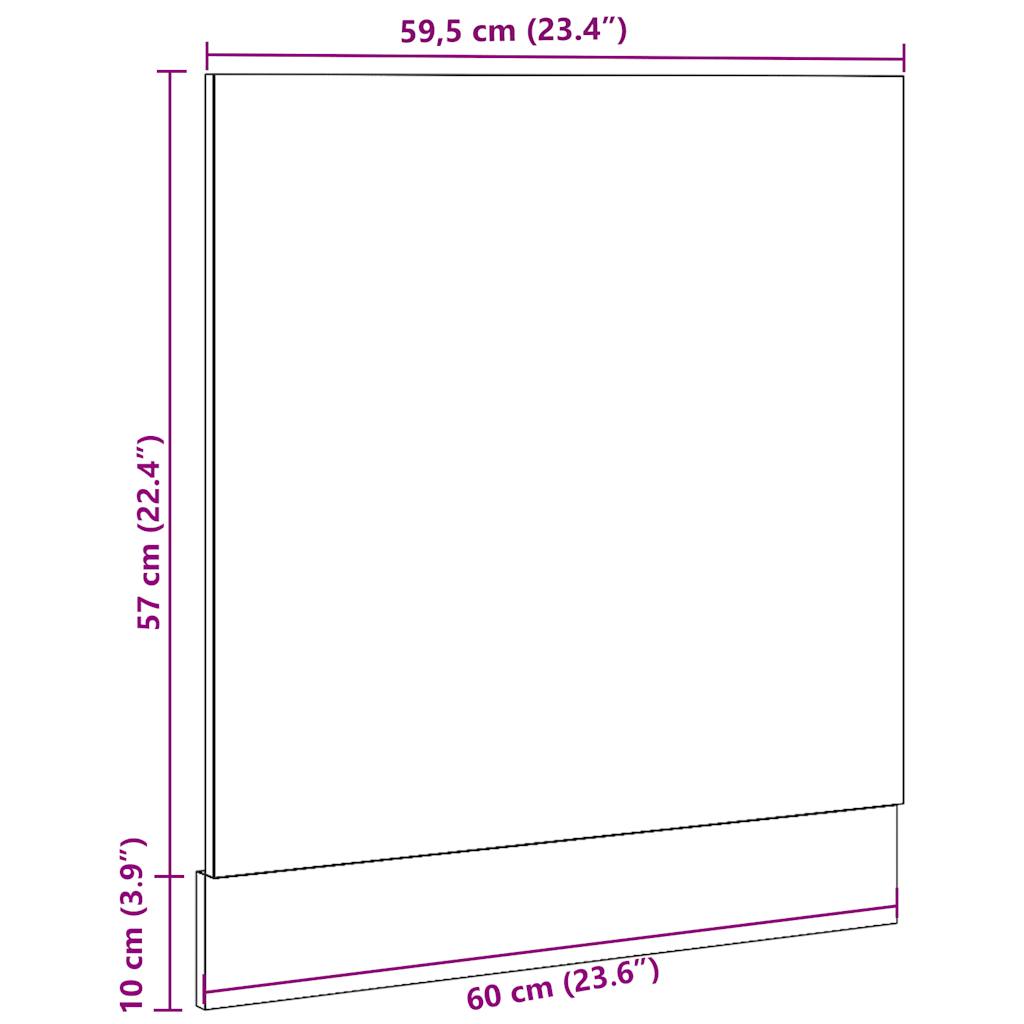 vidaXL Dishwasher Panel Concrete Grey 60x1.5x67 cm Engineered Wood