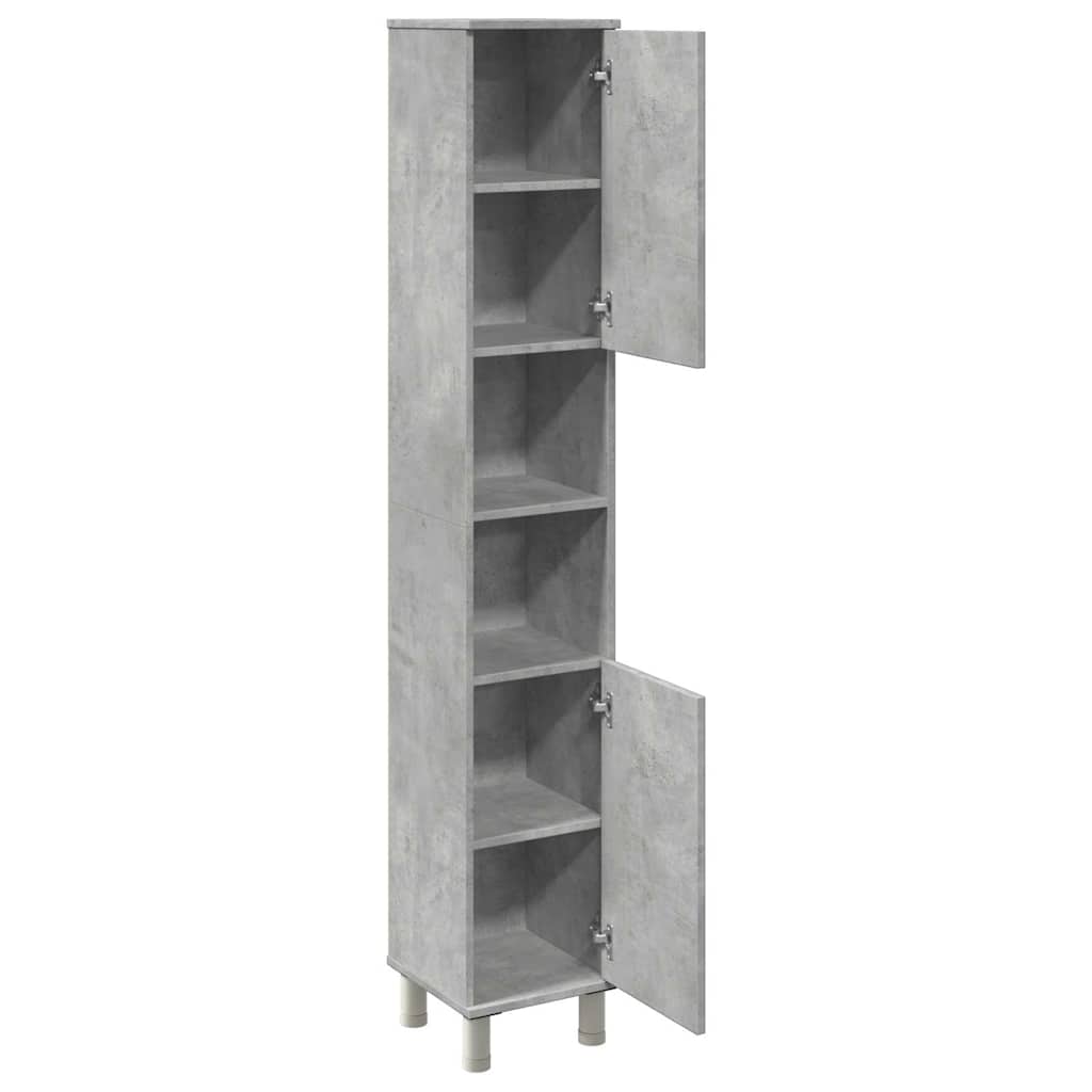 Bathroom Cabinet Concrete Grey 30x30x179 cm Engineered Wood