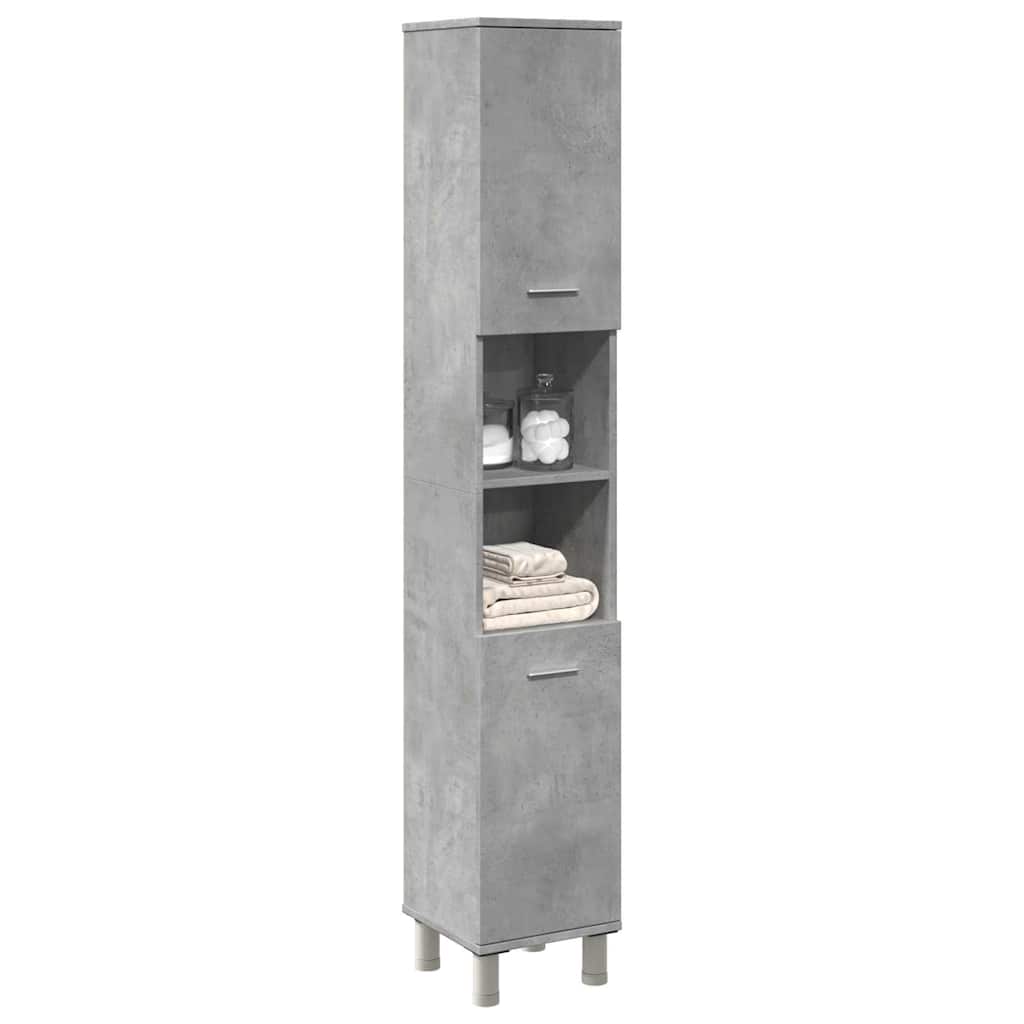 Bathroom Cabinet Concrete Grey 30x30x179 cm Engineered Wood