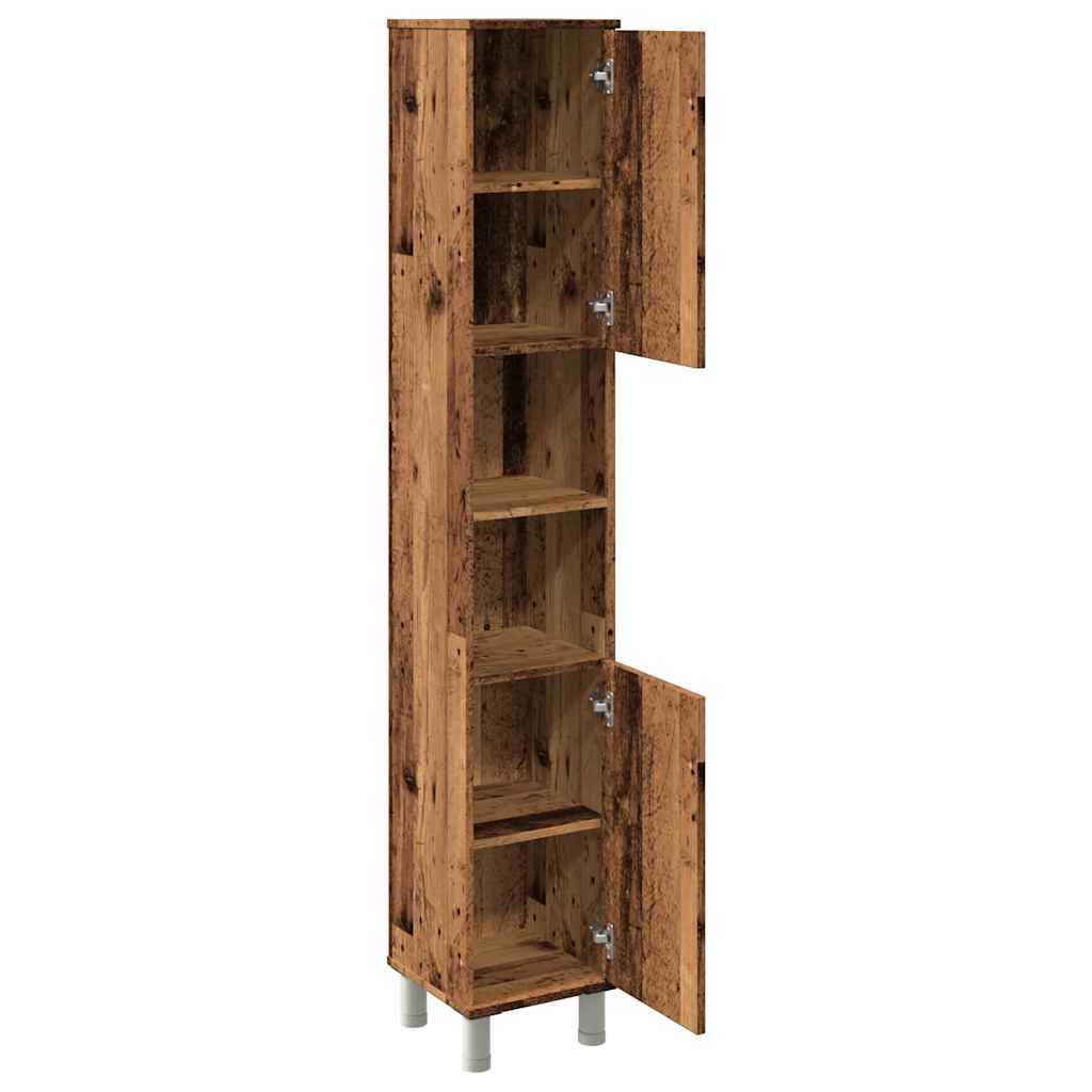 Bathroom Cabinet Old Wood 30x30x179 cm Engineered Wood