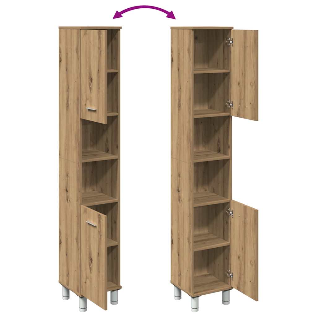 Bathroom Cabinet Artisan Oak 30x30x179 cm Engineered Wood