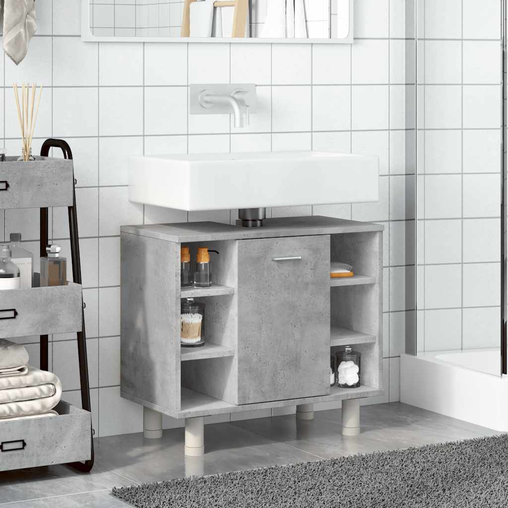 Bathroom Cabinet Concrete Grey 60x32x53,5 cm Engineered Wood