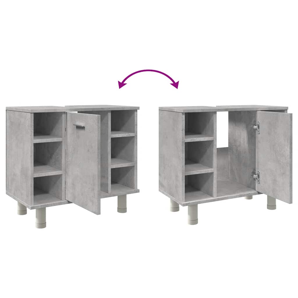 Bathroom Cabinet Concrete Grey 60x32x53,5 cm Engineered Wood