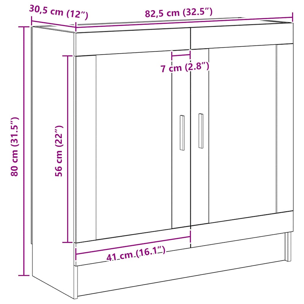 Book Cabinet Artisan Oak 82,5x30,5x80 cm Engineered Wood