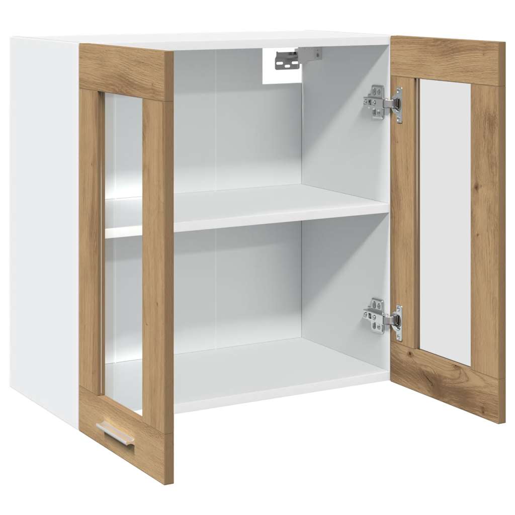 Kitchen Wall Cabinet Lyon with Glass Door Artisan Oak 60x31x60 cm