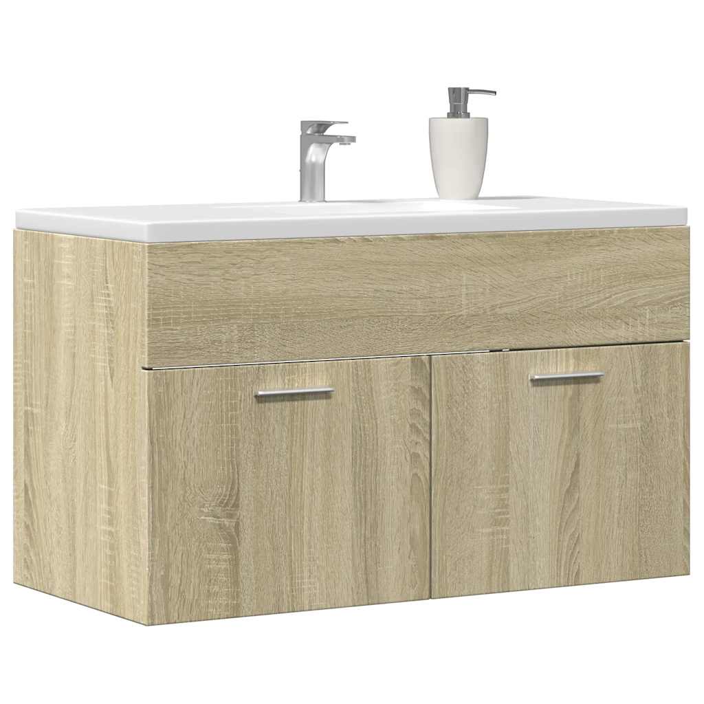 Sink Cabinet Sonoma Oak 80x38,5x46 cm Engineered Wood