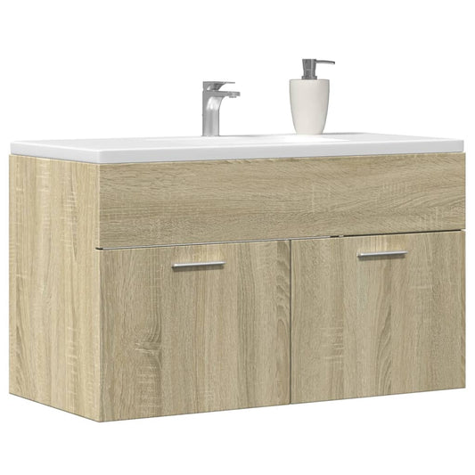 Bathroom Sink Cabinet Sonoma Oak 90x38,5x46 cm Engineered Wood