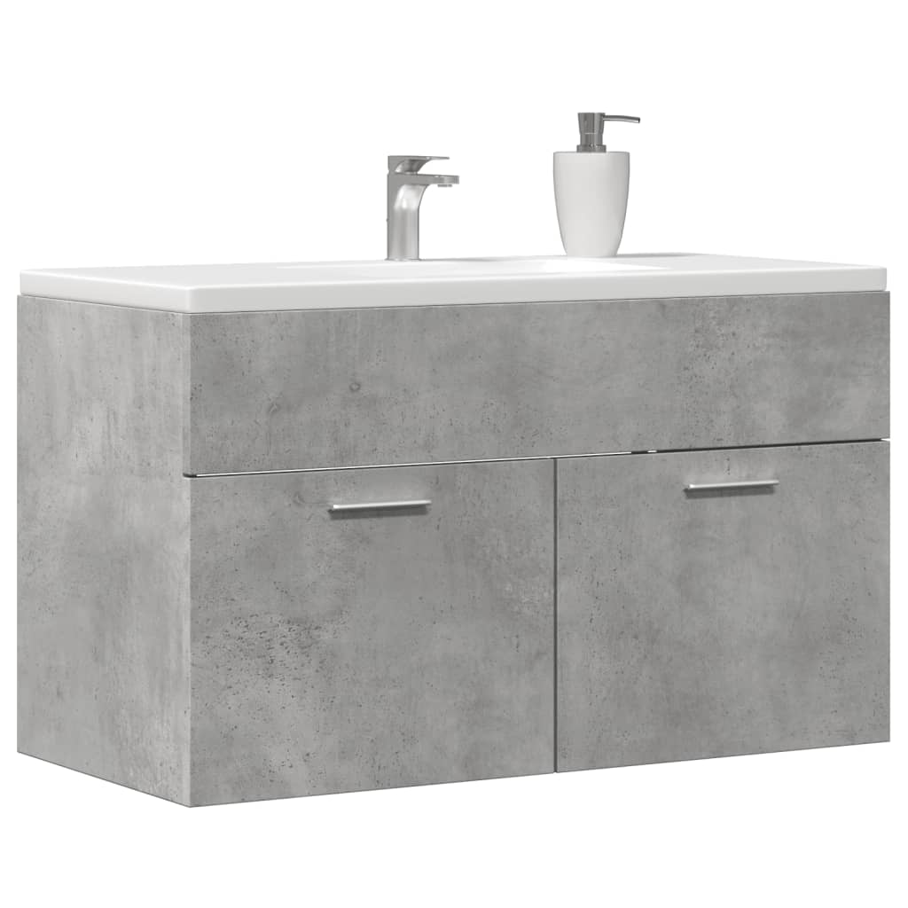 Bathroom Sink Cabinet Concrete Grey 90x38,5x46 cm Engineered Wood