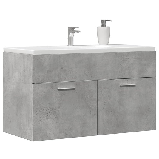 Bathroom Sink Cabinet Concrete Grey 90x38,5x46 cm Engineered Wood