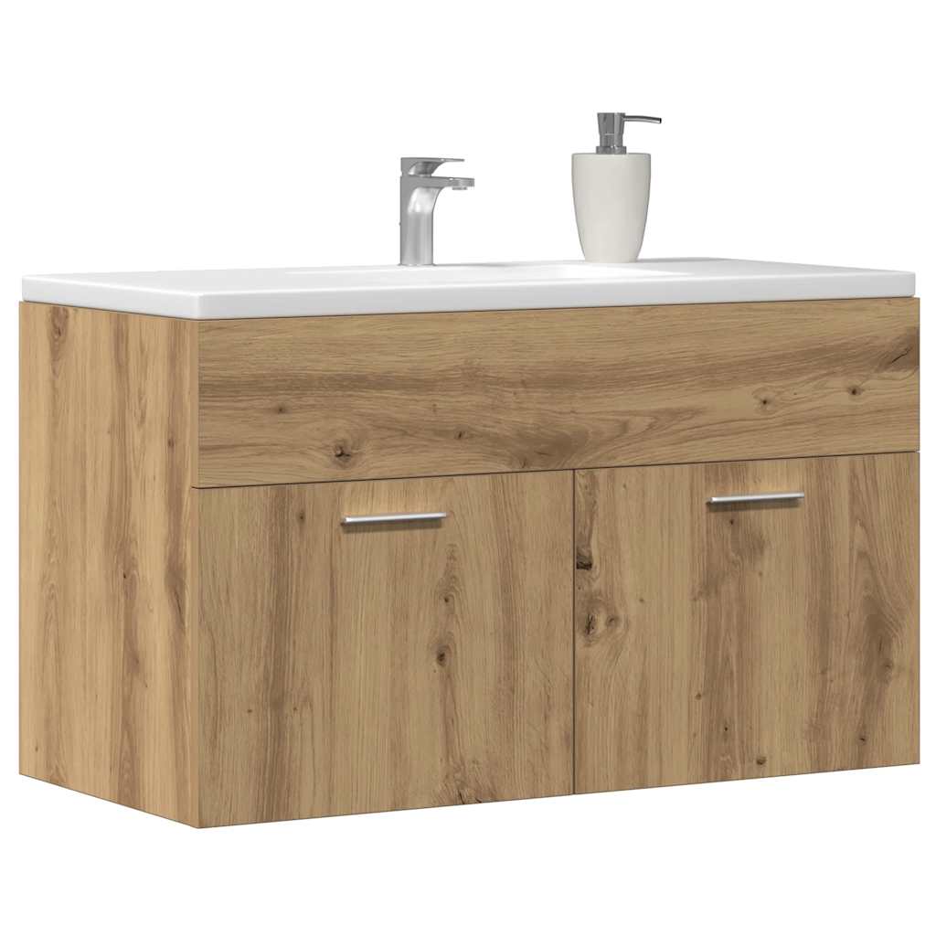 Bathroom Sink Cabinet Artisan Oak 90x38,5x46 cm Engineered Wood