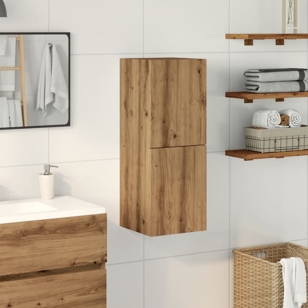 vidaXL Bathroom Hanging Cabinet Artisan Oak 30x30x80 cm Engineered Wood