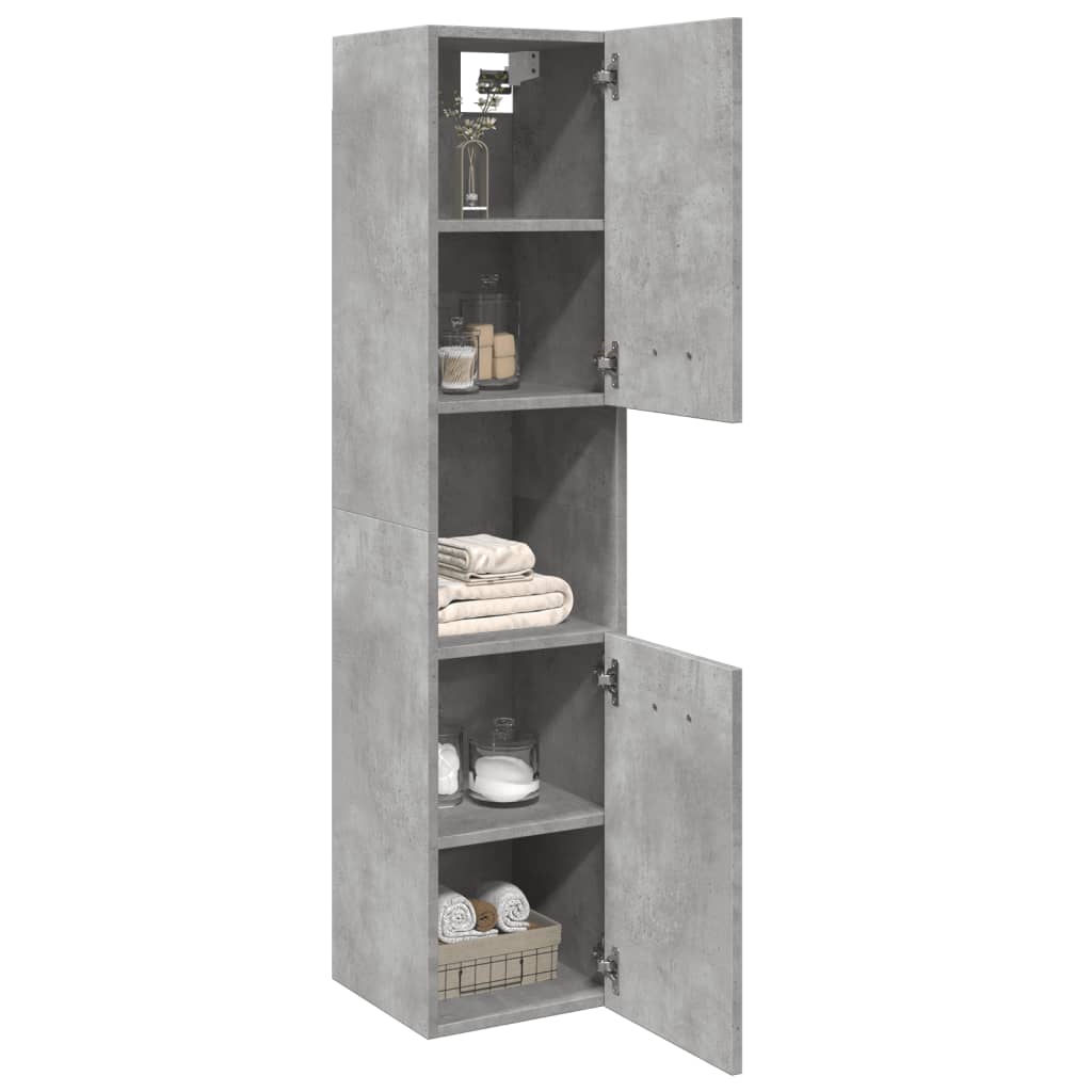 vidaXL Bathroom Hanging Cabinet Concrete Grey 30x30x130 cm Engineered Wood