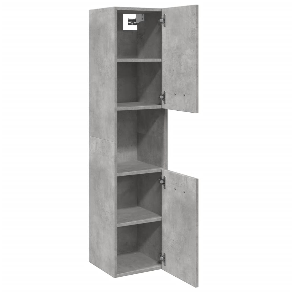 vidaXL Bathroom Hanging Cabinet Concrete Grey 30x30x130 cm Engineered Wood