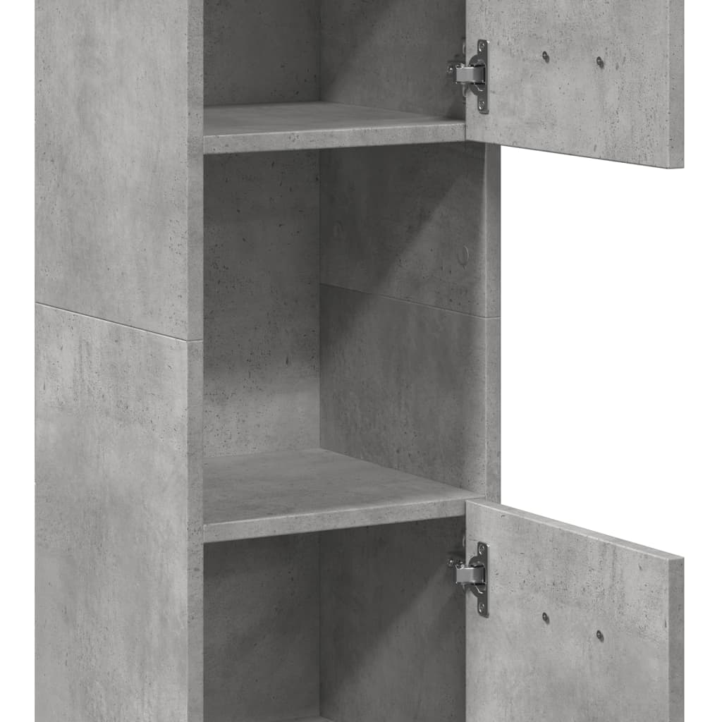 vidaXL Bathroom Hanging Cabinet Concrete Grey 30x30x130 cm Engineered Wood