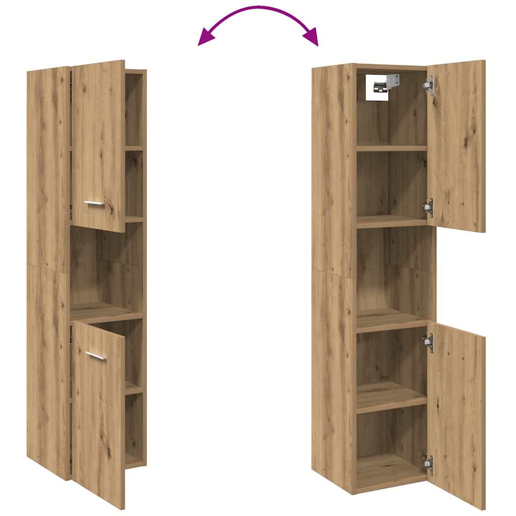 Bathroom Hanging Cabinet Artisian Oak 30x30x130 cm